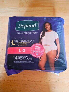 Depend Fresh Protection Night Defense L/G 14 Underwear (108)